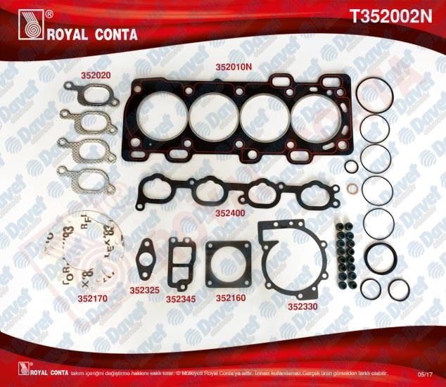 ROYAL T352002N Motor Takim Contasi Skt Subap Lastikli Kecesiz Laguna-Safrane 2.0 16v N7q